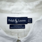 Ralph Lauren 90s Oxford button-down shirt, size XL and up, white, with YARMOUTH small pony embroidery.