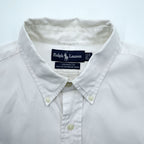 Ralph Lauren 90s Oxford button-down shirt, size XL and up, white, with YARMOUTH small pony embroidery.