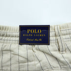 Polo Ralph Lauren プレップスター イージー リネン スラックス パンツ M ベージュ ストライプ スリム テーパード フィット 未使用品 MNPOPNT14G20349
