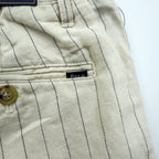 Polo Ralph Lauren プレップスター イージー リネン スラックス パンツ M ベージュ ストライプ スリム テーパード フィット 未使用品 MNPOPNT14G20349