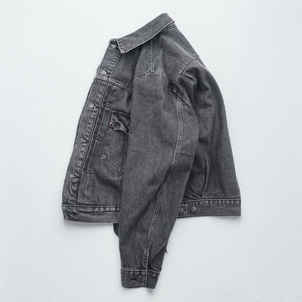Levi's 2ndタイプ トラッカージャケット デニムジャケット Gジャン M ブラック タック プリーツ RELAXED TYPE 2 A7632-0002