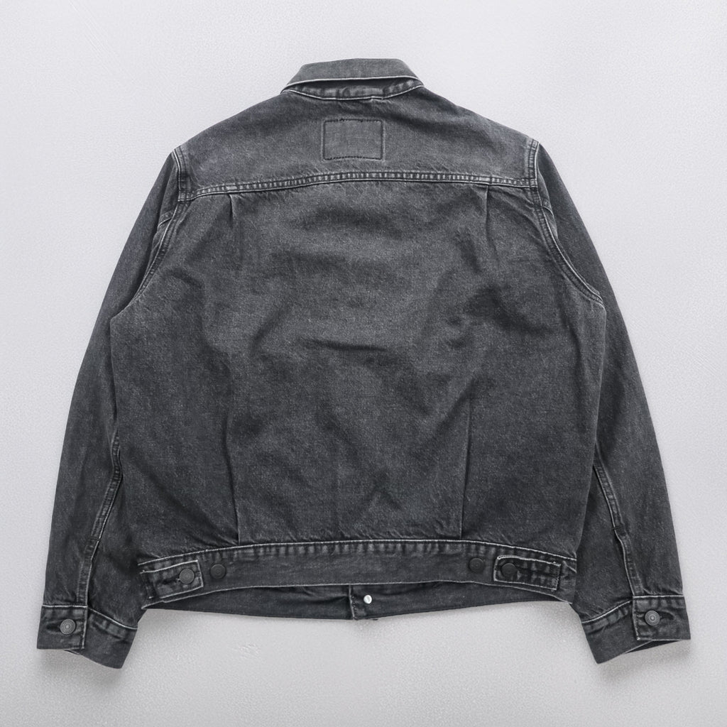 Levi's 2ndタイプ トラッカージャケット デニムジャケット Gジャン M ブラック タック プリーツ RELAXED TYPE 2 A7632-0002