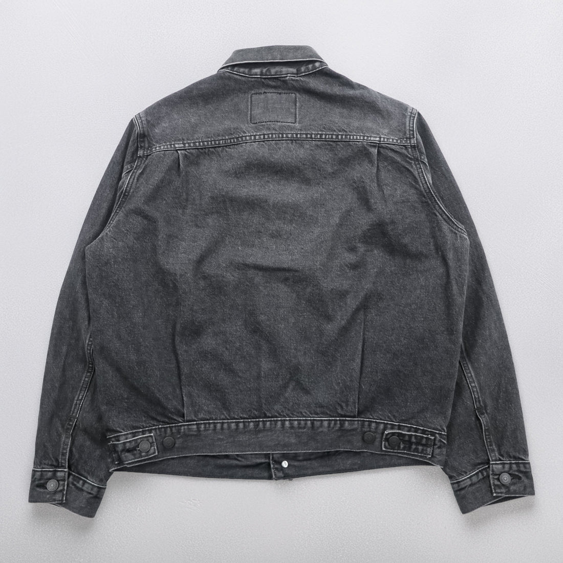 Levi's 2ndタイプ トラッカージャケット デニムジャケット Gジャン M ブラック タック プリーツ RELAXED TYPE 2 A7632-0002