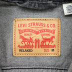 Levi's 2ndタイプ トラッカージャケット デニムジャケット Gジャン M ブラック タック プリーツ RELAXED TYPE 2 A7632-0002
