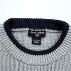 Polo Ralph Lauren 90年代 星条旗 コットンニット クルーネック セーター L グレー RL POLO JEANS