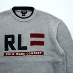 Polo Ralph Lauren 90年代 星条旗 コットンニット クルーネック セーター L グレー RL POLO JEANS