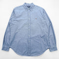 Ralph Lauren 90s Chambray Button-Down Shirt, Size L, Blue, Small Pony Embroidery