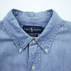 Ralph Lauren 90s Chambray Button-Down Shirt, Size L, Blue, Small Pony Embroidery