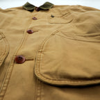 L.L.Bean 90年代 ダック フィールドコート ハンティングジャケット L ベージュ 襟コーデュロイ 裏地チェック JV69
