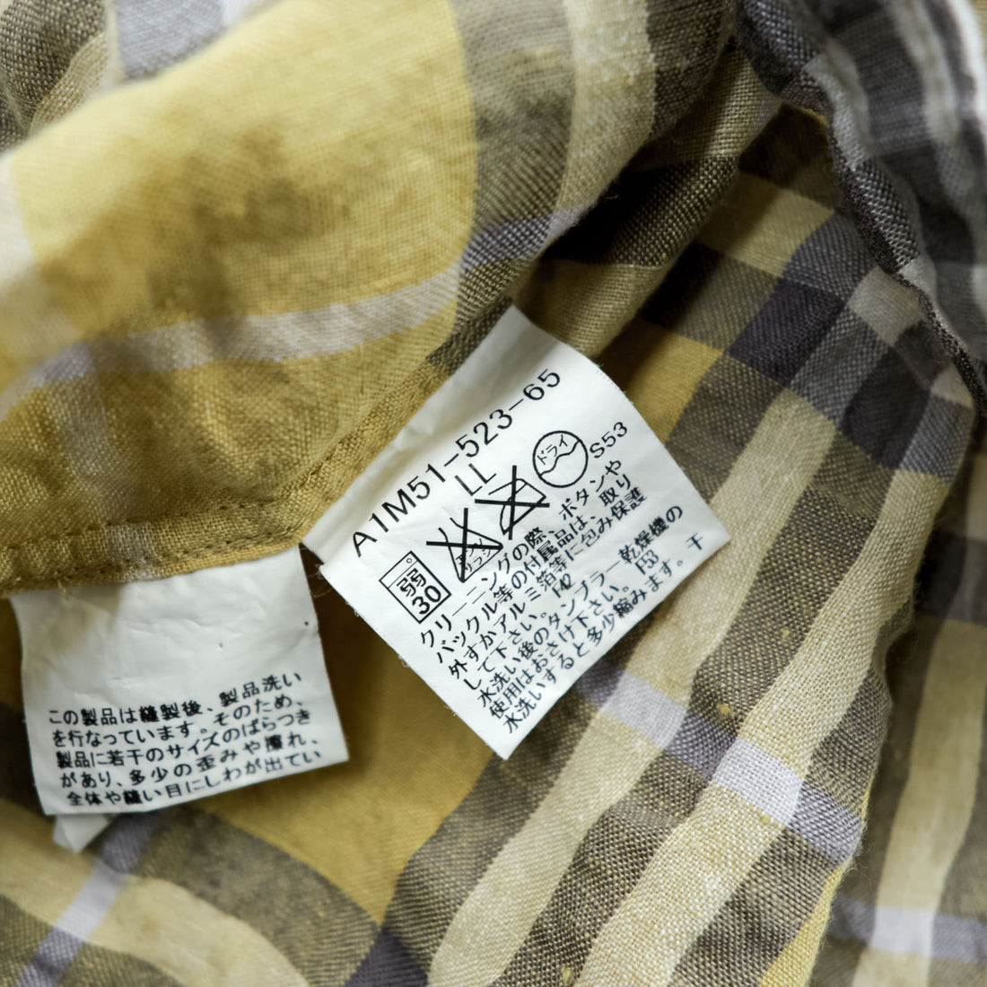 BURBERRY LONDON ノバチェック リネン ボタンダウンシャツ XL イエロー グレー 麻100% ビッグサイズ