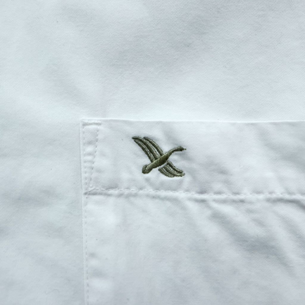 Eddie Bauer Oxford button-down shirt, size XL and up, white.