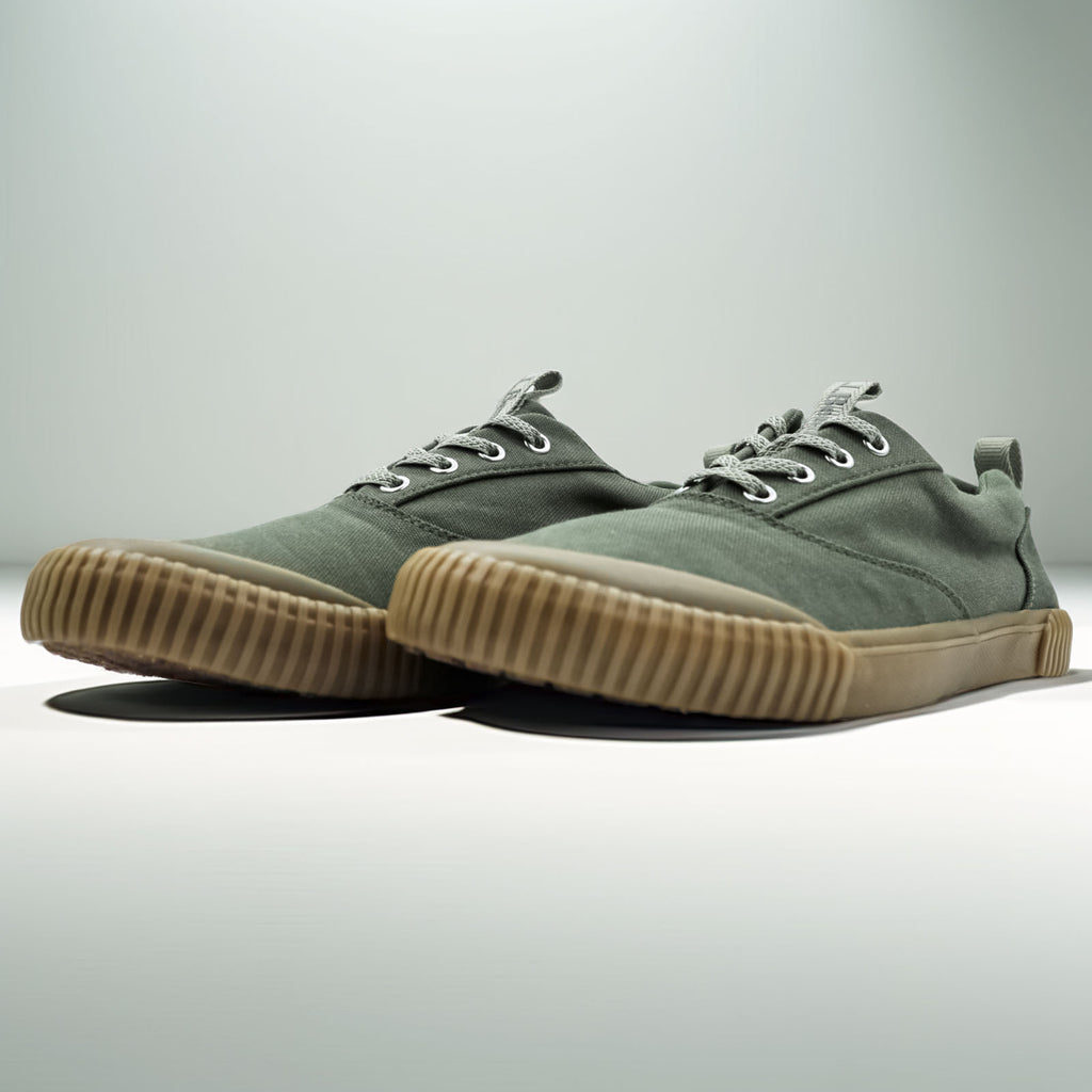 L.L.Bean エコ ウッズ レースアップ シューズ スニーカー 27cm キャンバス カーキ 未使用品 515716