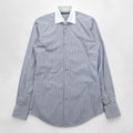 GUCCI Italian Made Cleric Shirt, Size M, Striped, Blue, G9U9BR
