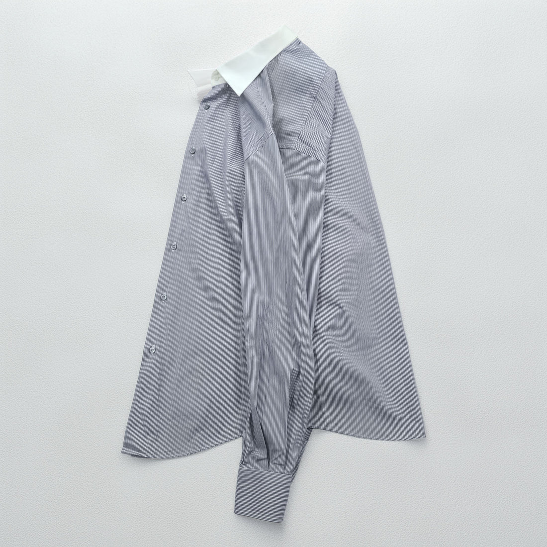 GUCCI Italian Made Cleric Shirt, Size M, Striped, Blue, G9U9BR