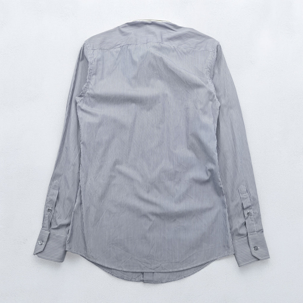 GUCCI Italian Made Cleric Shirt, Size M, Striped, Blue, G9U9BR