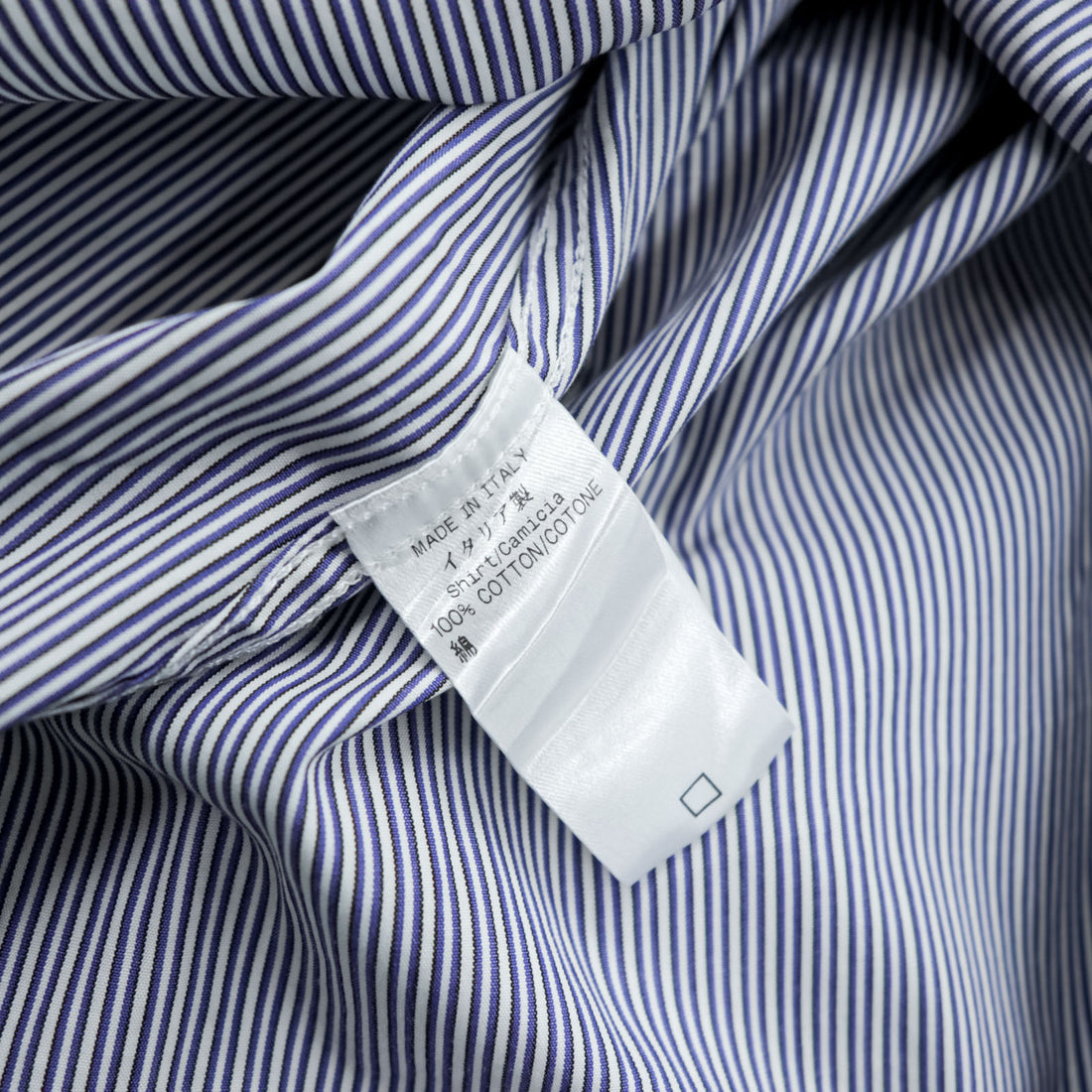 GUCCI Italian Made Cleric Shirt, Size M, Striped, Blue, G9U9BR
