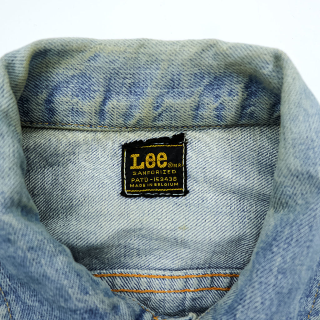Lee 70年代 ヴィンテージ デニムジャケット Gジャン M インディゴ 黒タグ RIDERS 101-J 短丈 153438 ベルギー製
