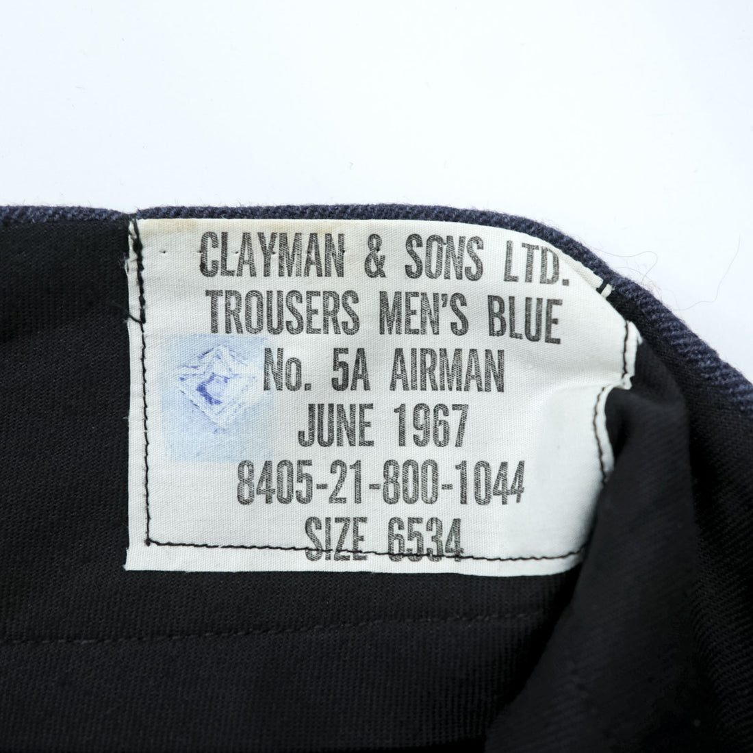 Clayman & Sons LTD 60年代 ユーロヴィンテージ スラックス パンツ トラウザーズ M ネイビー イギリス空軍 ミリタリー 8405-21-800-1044