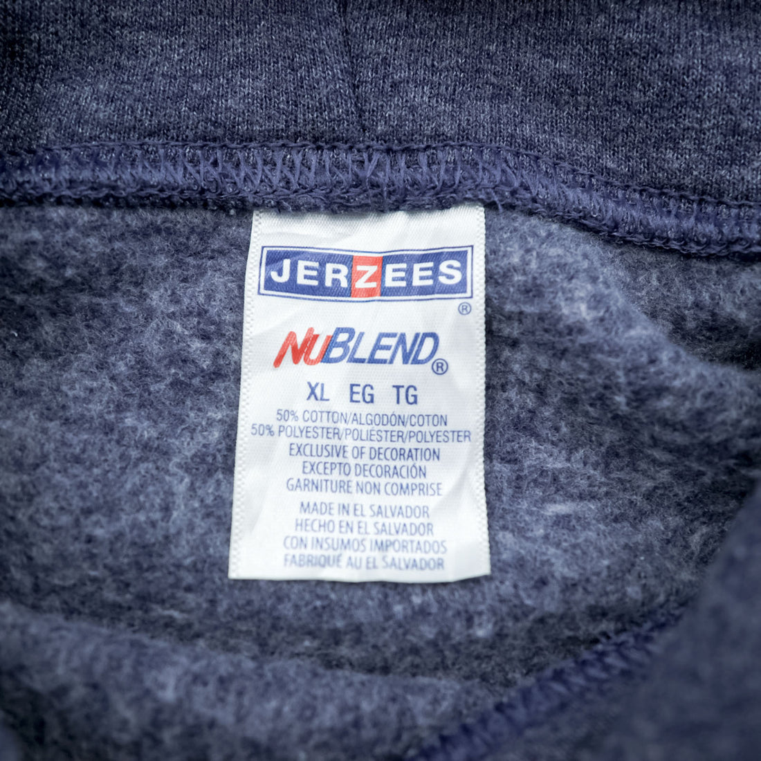 Vintage Jerzees NuBlend Hoodie XL Navy Blue Corporate Logo
