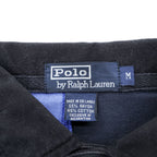 Polo Ralph Lauren 90s Long-Sleeve Polo Shirt Rugby Shirt M Black/Blue Emblem Logo Numbering
