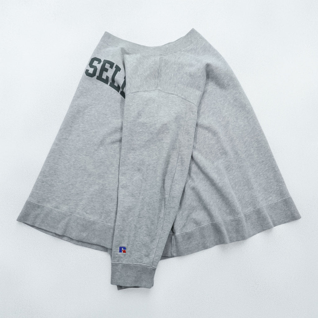 RUSSELL ATHLETIC Arch Logo Sweatshirt, FREE Size, Wide Fit, Grey, by K3 & Co., Drop Shoulder, 1668-599-1588