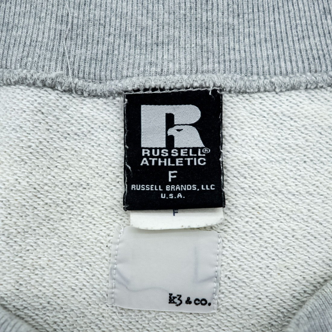 RUSSELL ATHLETIC Arch Logo Sweatshirt, FREE Size, Wide Fit, Grey, by K3 & Co., Drop Shoulder, 1668-599-1588