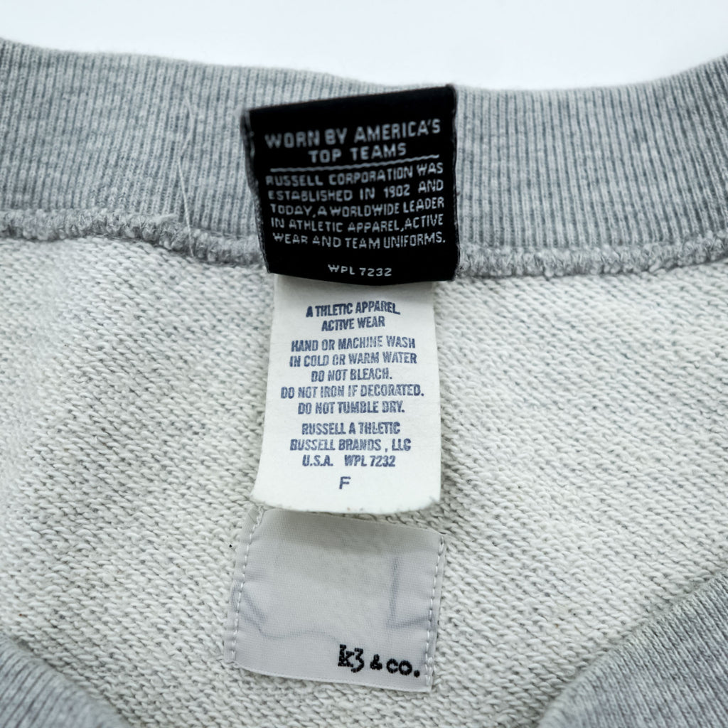 RUSSELL ATHLETIC Arch Logo Sweatshirt, FREE Size, Wide Fit, Grey, by K3 & Co., Drop Shoulder, 1668-599-1588