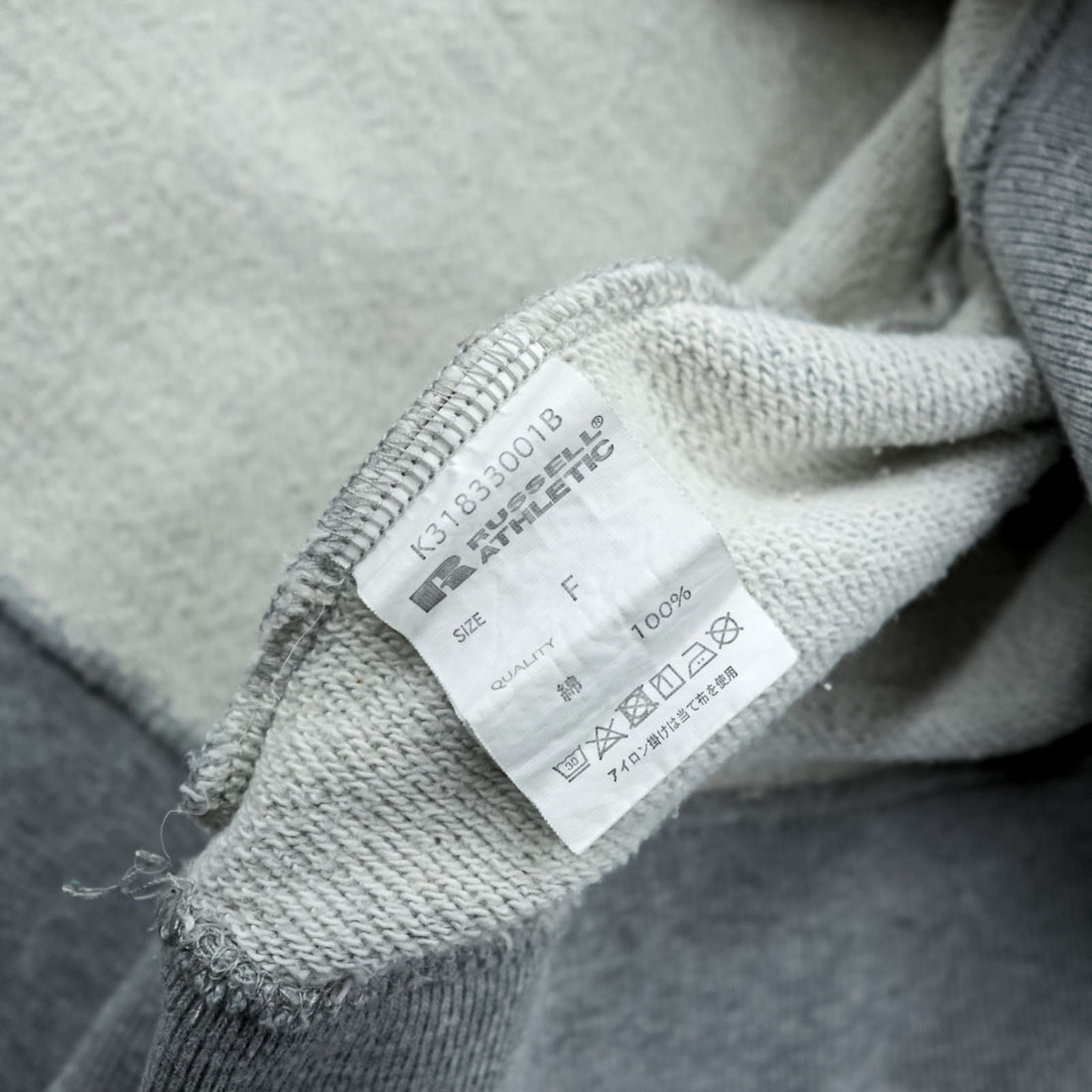 RUSSELL ATHLETIC Arch Logo Sweatshirt, FREE Size, Wide Fit, Grey, by K3 & Co., Drop Shoulder, 1668-599-1588