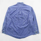 Eddie Bauer 90s USA-Made Denim Work Shirt, Size L, Blue