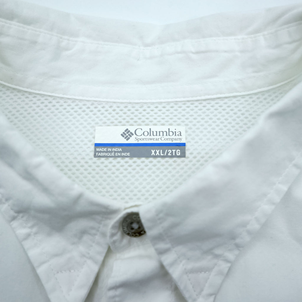 Columbia PFG Fishing Shirt, Size XL and up, White, Bonehead FM7120