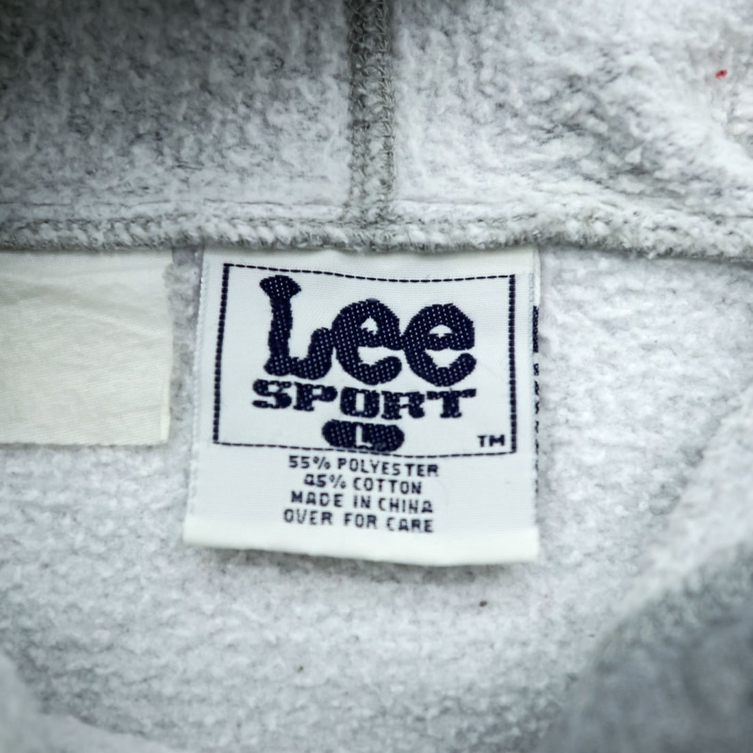 Vintage 90s Lee SPORT Hoodie L Grey Embroidered Team Sweatshirt