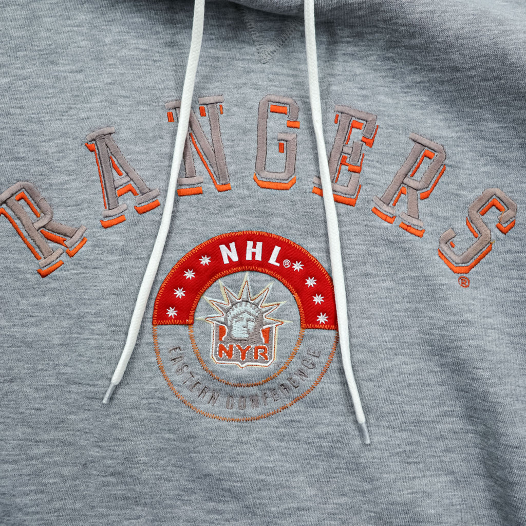 Vintage 90s Lee SPORT Hoodie L Grey Embroidered Team Sweatshirt