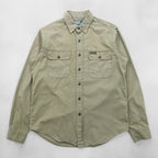 Vintage 90s Polo Ralph Lauren Military Work Shirt Men's M Olive Drab Utility Cotton RLPC Patch