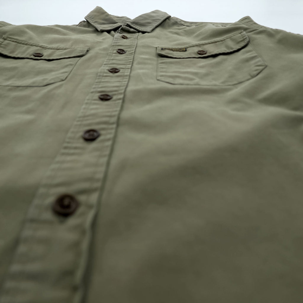 Vintage 90s Polo Ralph Lauren Military Work Shirt Men's M Olive Drab Utility Cotton RLPC Patch
