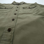 Vintage 90s Polo Ralph Lauren Military Work Shirt Men's M Olive Drab Utility Cotton RLPC Patch