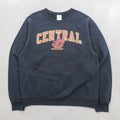 JERZEES College Sweatshirt, Size M, Black, NU BLEND Arch Logo