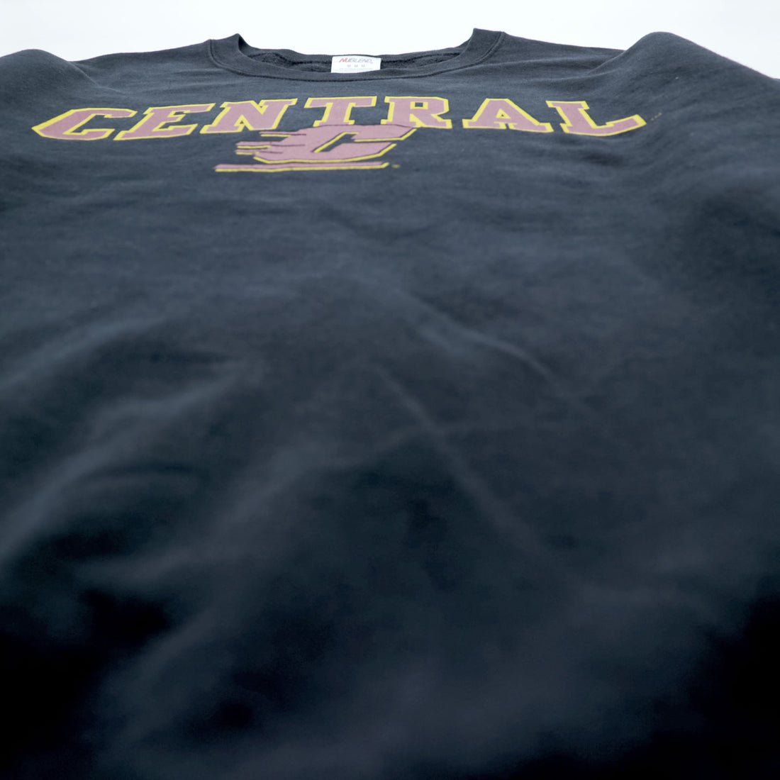 JERZEES College Sweatshirt, Size M, Black, NU BLEND Arch Logo