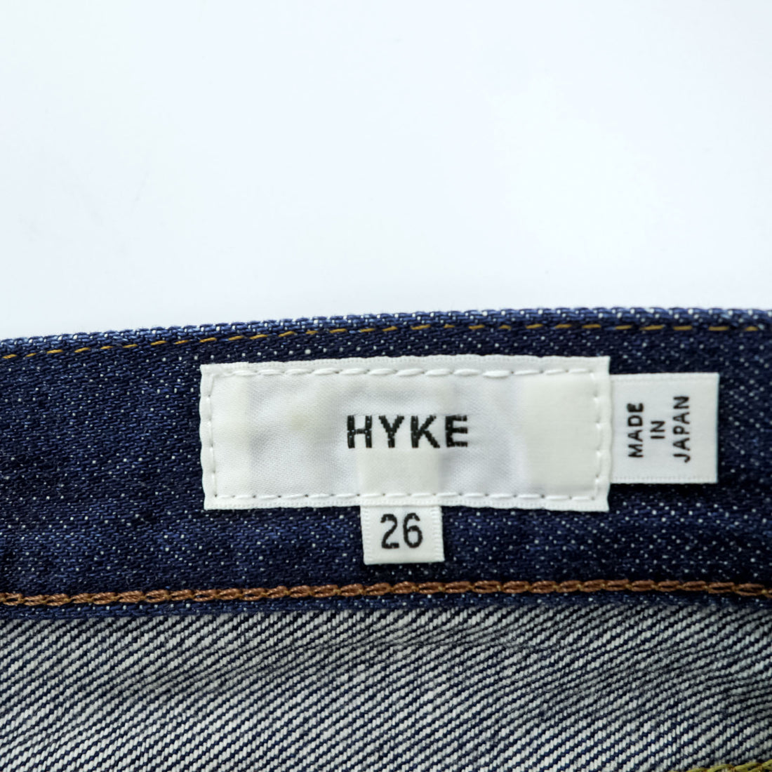 HYKE Tight Slim Indigo Denim Jeans Size 26 Made in Japan Minimalist Skinny Fit Dark Wash
