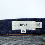 HYKE Tight Slim Indigo Denim Jeans Size 26 Made in Japan Minimalist Skinny Fit Dark Wash