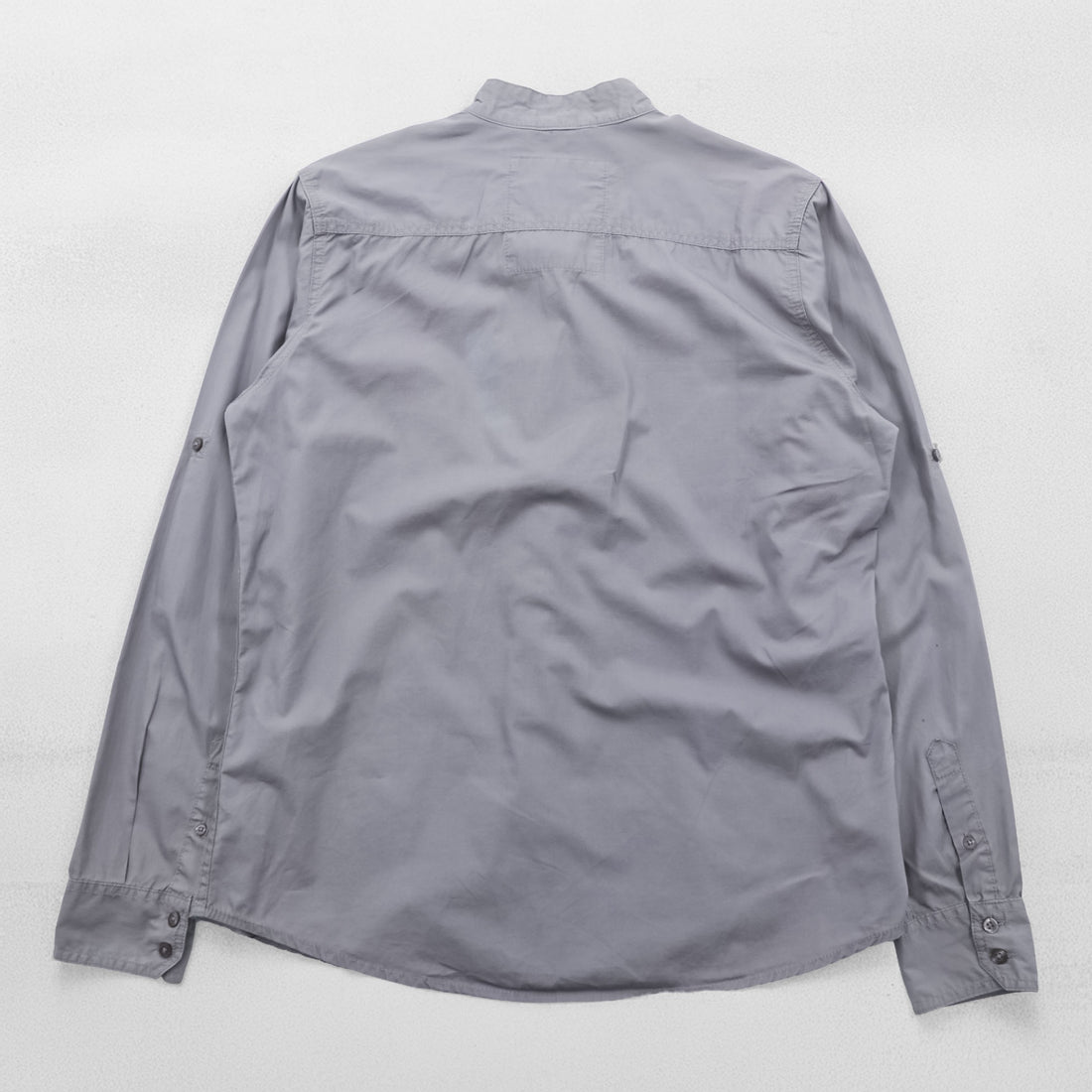 Vintage China Shirt, Size L, Gray, MATELEAU, Seirin Co., Ltd., Euro Work, Made in Tunisia