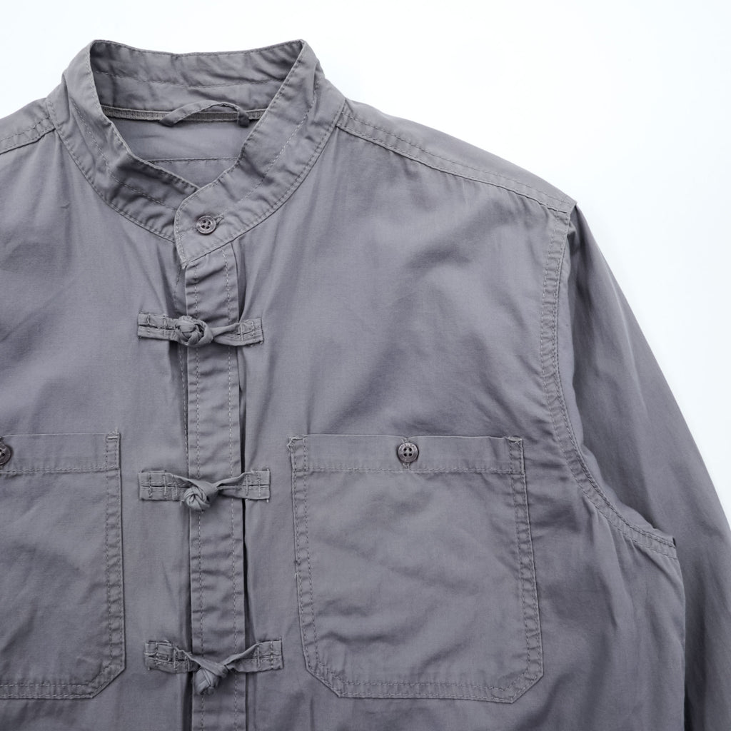 Vintage China Shirt, Size L, Gray, MATELEAU, Seirin Co., Ltd., Euro Work, Made in Tunisia