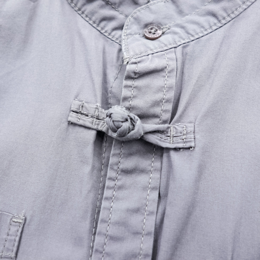 Vintage China Shirt, Size L, Gray, MATELEAU, Seirin Co., Ltd., Euro Work, Made in Tunisia