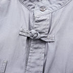 Vintage China Shirt, Size L, Gray, MATELEAU, Seirin Co., Ltd., Euro Work, Made in Tunisia