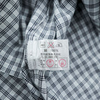 BURBERRY LONDON 90年代 バンドカラー ノバチェックシャツ L ブルー ボックスシルエット 日本製