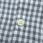 BURBERRY LONDON 90年代 バンドカラー ノバチェックシャツ L ブルー ボックスシルエット 日本製