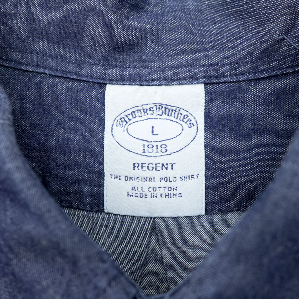 Brooks Brothers インディゴ デニム ボタンダウンシャツ L ネイビー REGENT