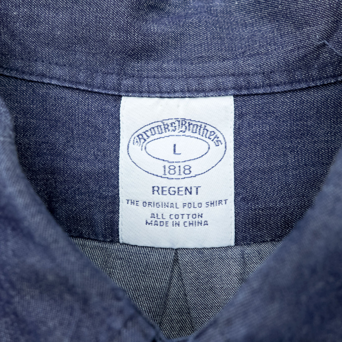 Brooks Brothers インディゴ デニム ボタンダウンシャツ L ネイビー REGENT