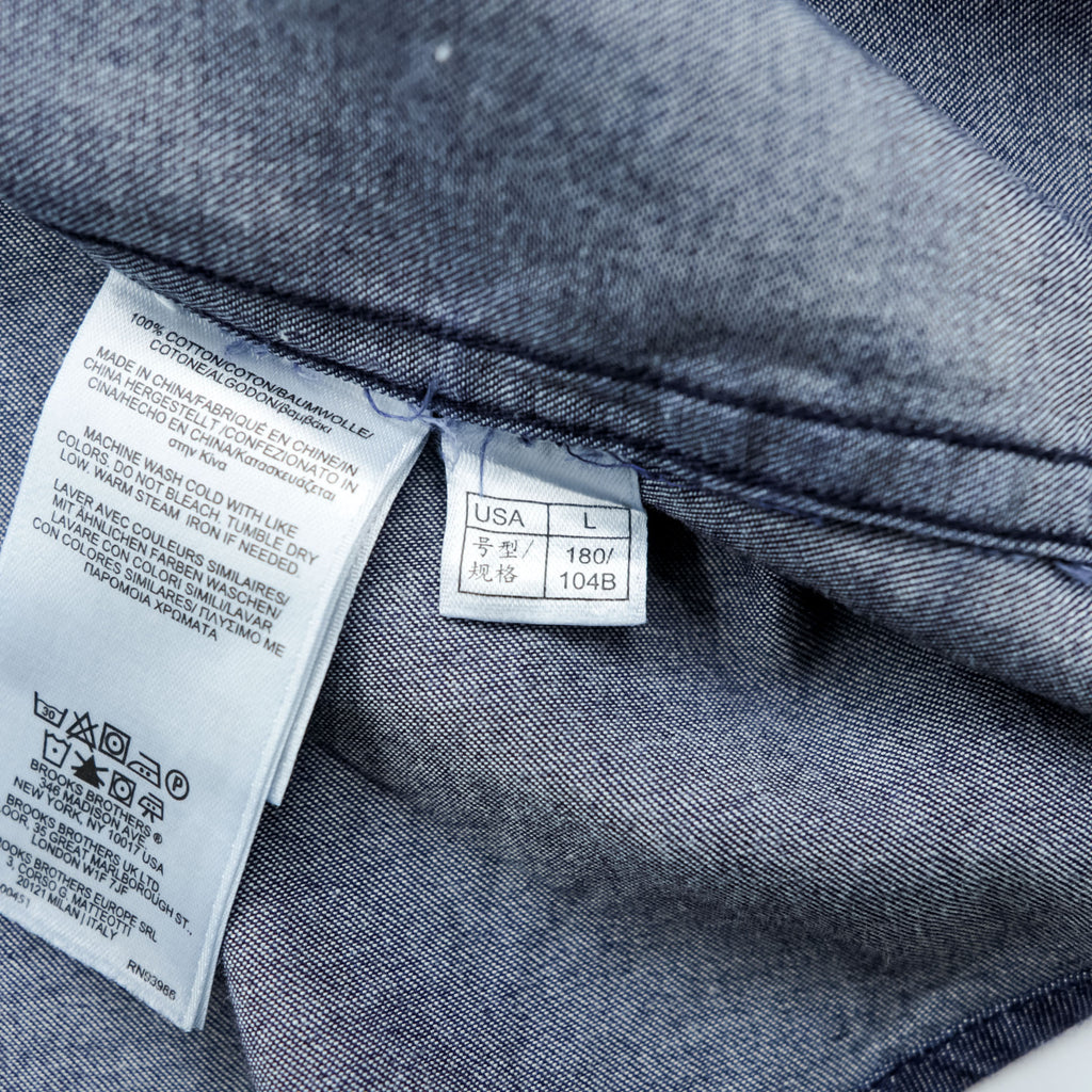 Brooks Brothers インディゴ デニム ボタンダウンシャツ L ネイビー REGENT