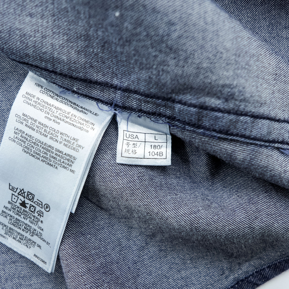 Brooks Brothers インディゴ デニム ボタンダウンシャツ L ネイビー REGENT