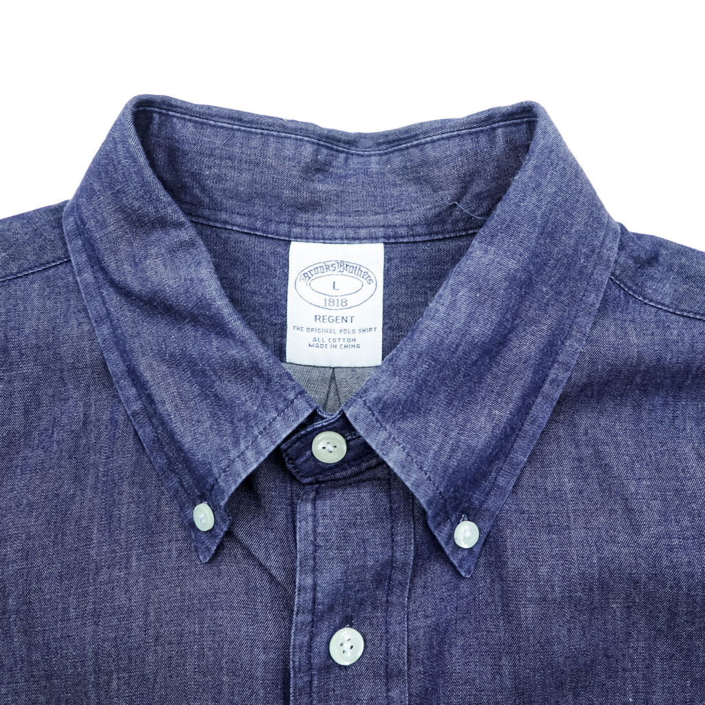 Brooks Brothers インディゴ デニム ボタンダウンシャツ L ネイビー REGENT